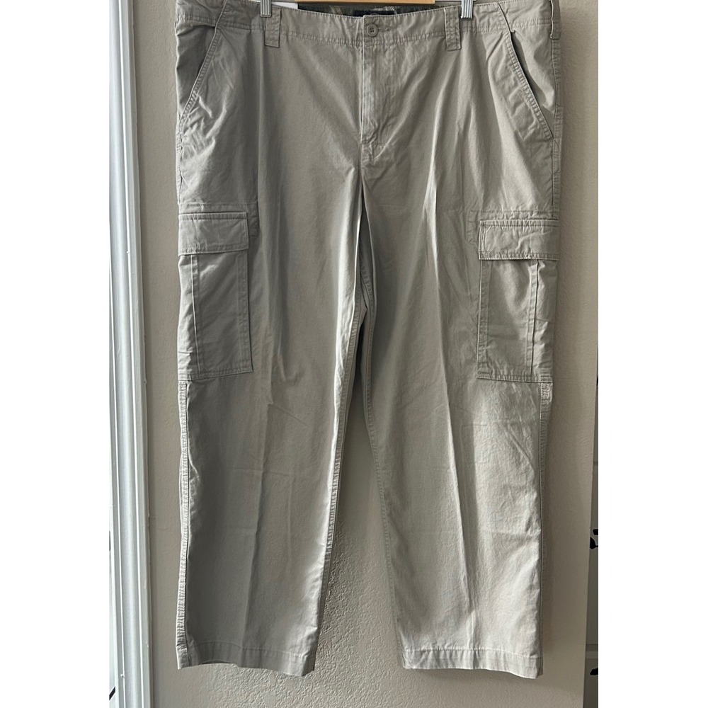 Redhead Mens Cargo Pants 46x30 Tan Khaki Cotton Twill Multi Pocket Straight Leg